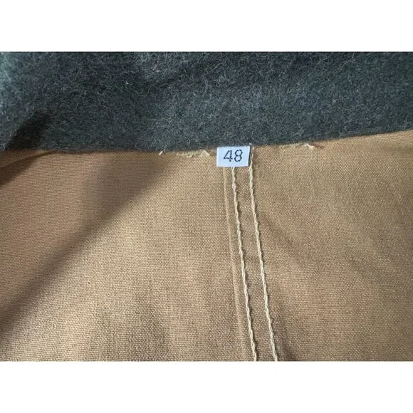 FILSON style 66 Waxed Stand Up Tin Cloth Hunting Jacket Size 48 2XL Vintage 80s - Picture 2 of 8